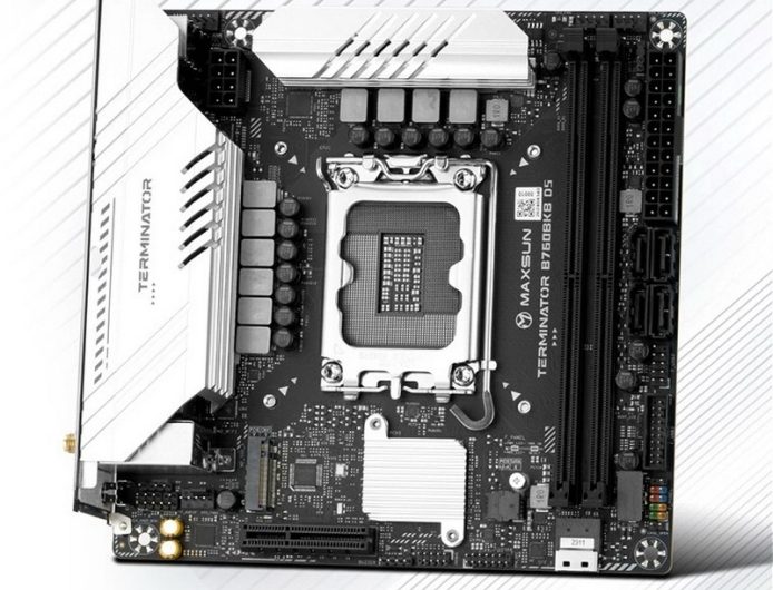 MaxSun выпустила материнскую плату MS-Terminator B760BKB D5 с перевёрнутым слотом для видеокарты на обороте