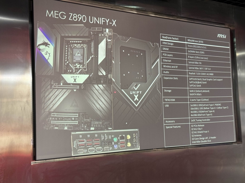 MSI готовит оверклокерскую плату MEG Z890 Unify-X для процессоров Intel Arrow Lake-S